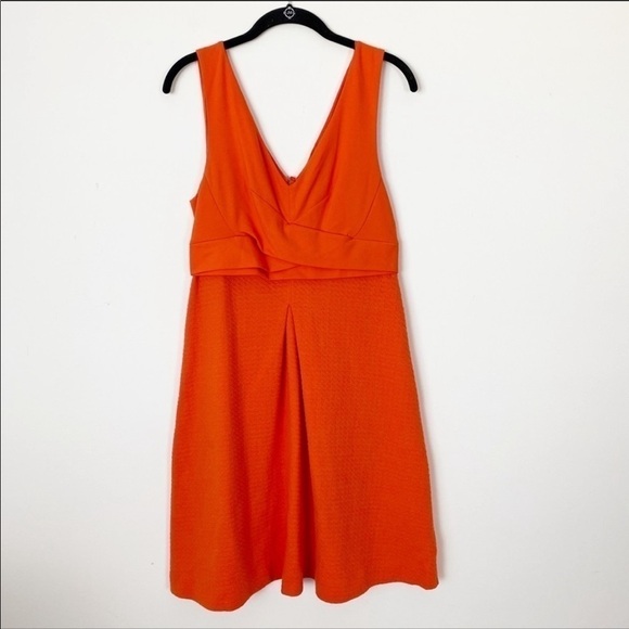 ANTHROPOLOGIE HD IN PARIS Ardmore Faux Wrap Dress Orange Bohemian v-neck 6 - Picture 3 of 10